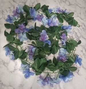 Artificial Blue and Purple Floral Garland